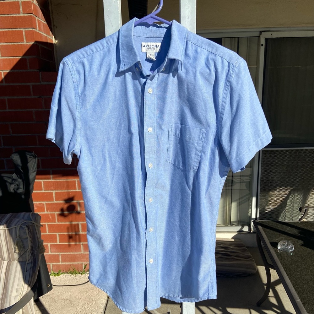 Men’s Arizona Jeans Co. Light Blue Short Sleeve Button Down with Breast Pocket